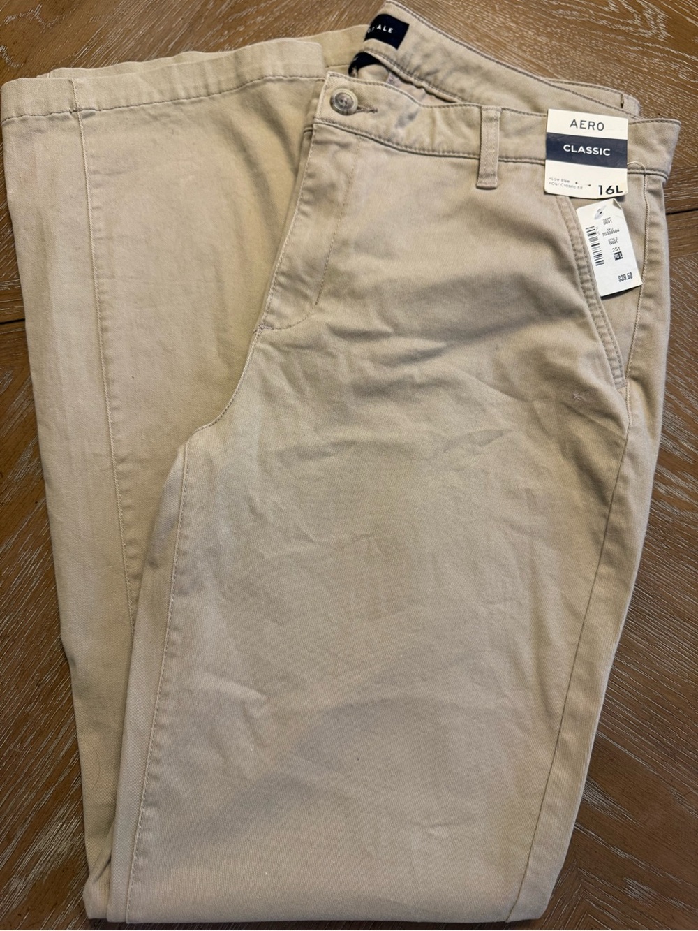 New Aeropostale 16 Long low rise khaki pants school uniform